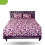Printed China Rose Pink Bed Sheet