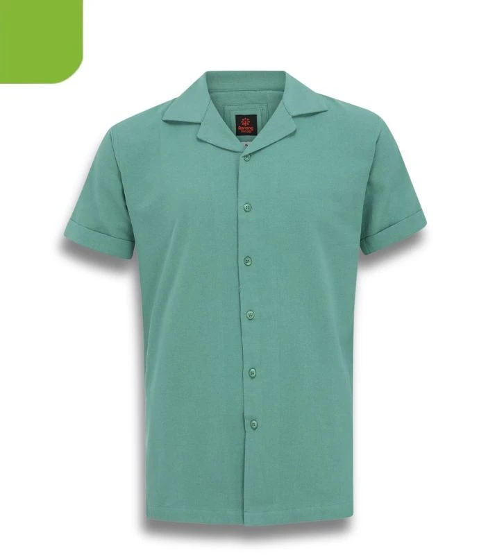 Green Cotton Fitted-Shirt