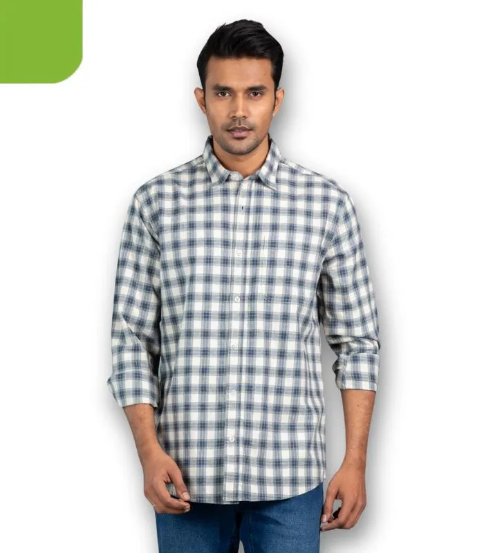 Mens long sleeve shirt- indigo