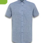 Slate Blue Cotton Fitted-Shirt