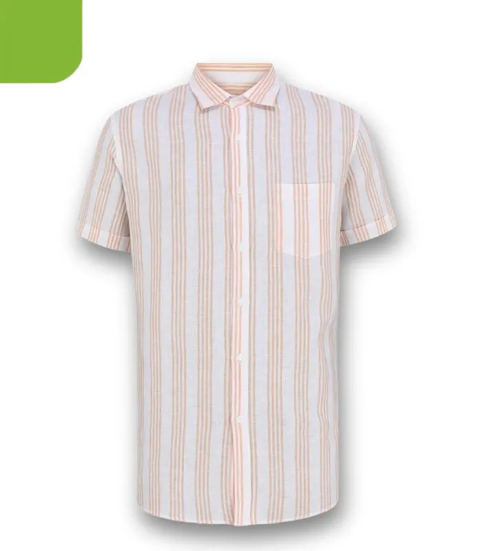 White Striped Cotton Fitted - Shirt